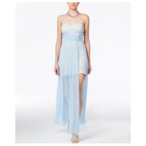 Brand new juniors lace illusion gown